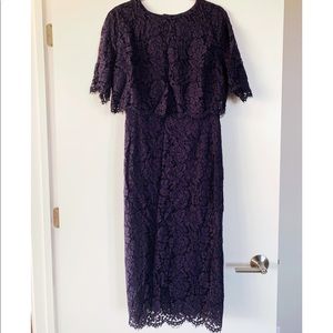 ASOS Purple Lace Midi Dress